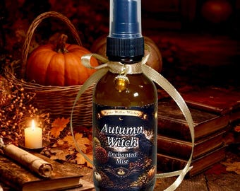 Autumn Witch Ritual Mist: Adorned With And Acorn Charm,   Blessed With Rubies, Carnelian & Amber