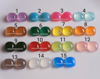 Mix Chalcedony Gemstones: Cushion Cabochons for Jewelry (3-20 MM)
