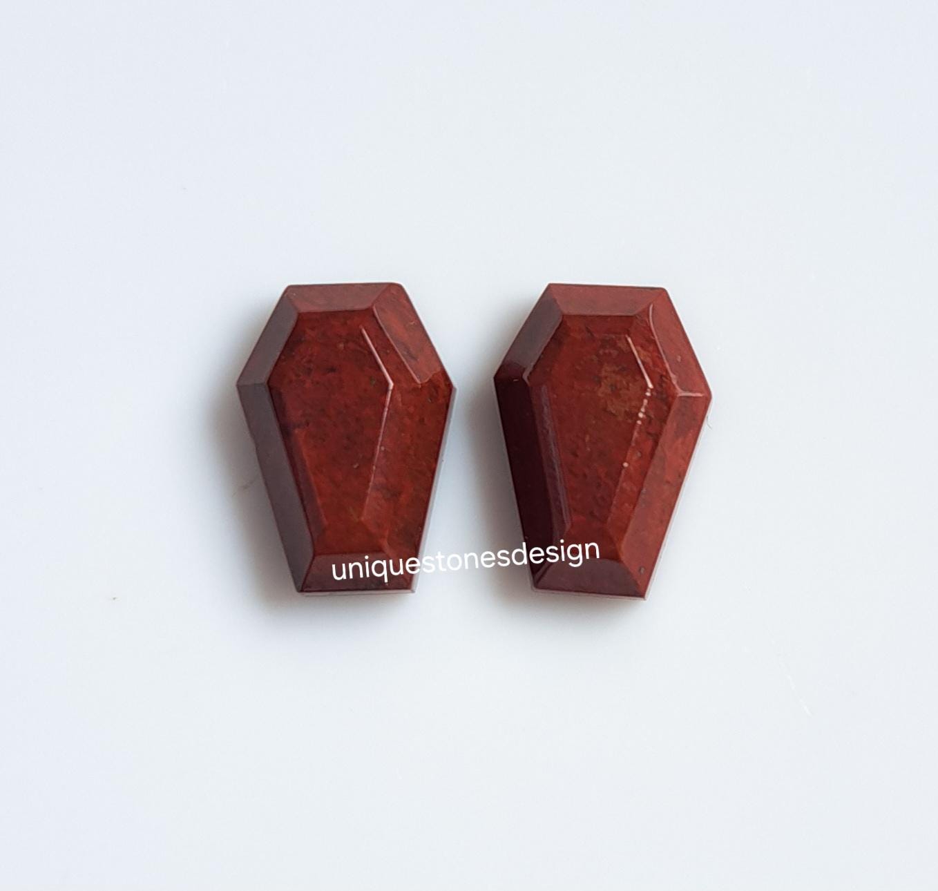 Red Jasper Coffin Gemstone, Handmade Tablet Cut (17x10 MM) - Etsy