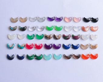 Mix Gemstone Crescent Cabochon Smooth Flat Bottom Jewelry Making Loose Gemstones Mix Gemstone Moon Jewelry Making Cabochon Smooth Moon