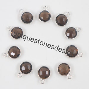 Smoky Quartz  Connectors Round Cushion Oval Pear 6 mm To 25X18 mm Briolette Cut Connectors Single Bail Double Bail Jewelry Making Connectors