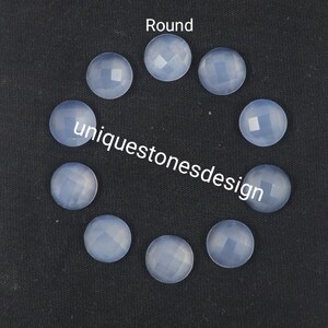 Real Chalcedony 6 mm To 20 mm Round Wholesale Lot Rose Cut Flat Bottom Jewelry Making Loose Gemstones Natural Chalcedony One Side Checker