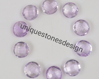 Pink Amethyst Gemstone, Briolette Checker Cut, Jewelry Making Stone