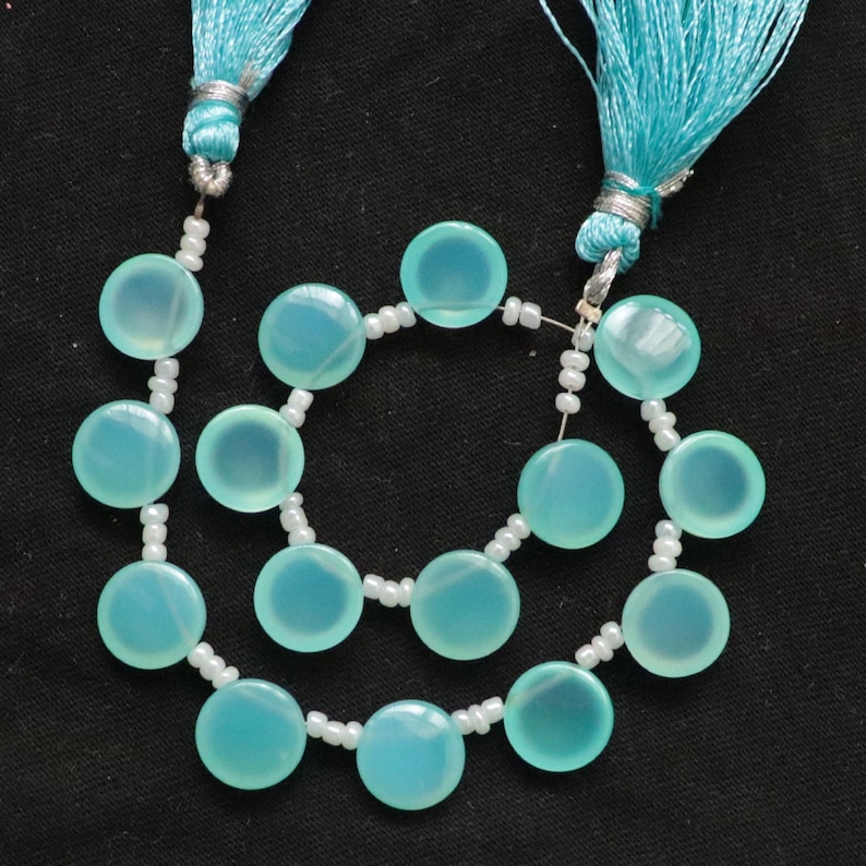Paraiba Chalcedony 10x10MM Round Beads 3 Matched Pair Smooth Round Shape Cabochon Smooth Superb Item at Low Price Paraiba Chalcedony
