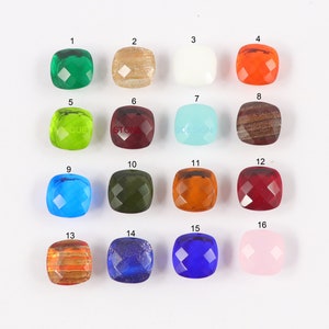 1 Pair 12 mm Cushion Cut Top Cut Bottom Side Bottom Smooth Natural Semiprecious Gemstone Cushion Cut Gemstone Jewelry Making Stone