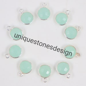 Aqua Chalcy  Connectors Round Cushion Oval Pear 6 mm To 25X18 mm Briolette Cut Connectors Single Bail Double Bail Jewelry Making Connectors