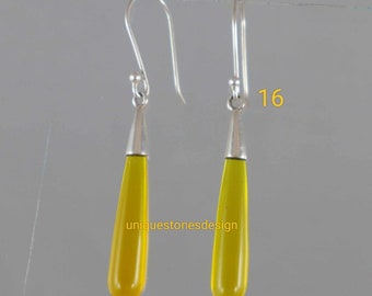 Brincos em Prata de Lei com Formato de Gota: Pingente com Pedras Preciosas Variadas, 30 x 6 mm