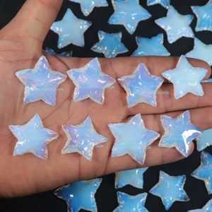 Opalite Star, Crescent Stars, Opalite Star Beads, Opalite Crystal Stars, Best Quality Opalite Stars, Glass Star for Jewelry Making