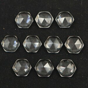 10Pcs Approx 10 mm Hexagon shape, Natural Crystal Quartz, Rose cut, Flat Bottom wholesale  Gemstone  AAA quality Crystal