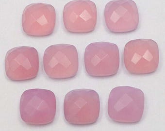 Lavender Chalcedony Rose Cut Cushion Gemstone, 6-20 mm Wholesale Lot