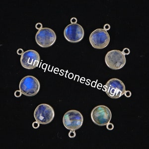 Rainbow Moonstone  Connectors Round Cushion Oval Pear 6 mm To 25X18mm Briolette Connectors Single Bail Double Bail Jewelry Making Connectors
