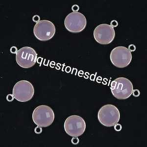 Pink Chalcy  Connectors Round Cushion Oval Pear 6 mm To 25X18 mm Briolette Cut Connectors Single Bail Double Bail Jewelry Making Connectors