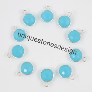 Blue Chalcy  Connectors Round Cushion Oval Pear 6 mm To 25X18 mm Briolette Cut Connectors Single Bail Double Bail Jewelry Making Connectors