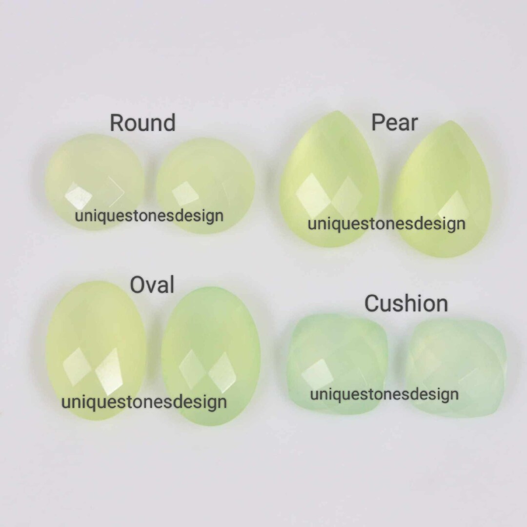 Prehnite Cabochon 4-Piece Set – 8x6 Mm Oval Cut, Green, From South Africa