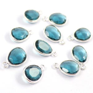 Connecteurs en argent sterling avec topaze bleue de Londres, taille talpe, bijoux faits main
