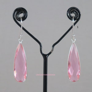 Mix Gemstone Pear Earrings Briolette Cut Pear Shape Earrings Mix Gemstone 925 Sterling Silver Earrings Gemstone Earrings Pear Earrings