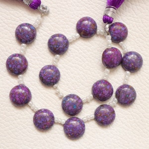 Purple Copper Turquoise 10x10MM Round Beads 3 Matched Pair Smooth Round Shape Cabochon Smooth  Superb Item at Low Price Natural Turquoise