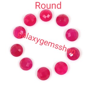 Natural Ruby Chalcedony Rose Cut Gemstone, Round, Oval, Pear, Cushion Shape