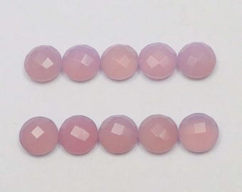 Lavender Chalcedony Rose Cut Gemstone: 6-20mm Round Cabochons