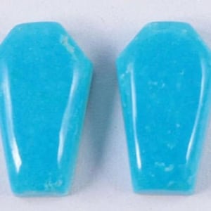 AAA+Quality 1 Match Pair Of Arizona Turquoise Coffin Shape Approx. 17X10 MM Cabochon Smooth Flat Bottom High Polished Gemstone Handmade,