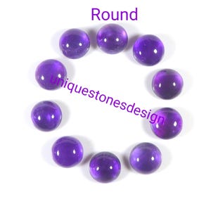Améthyste africaine 2 mm à 20 mm Coussin rond 5 x 3 mm, ovale à 25 x 18 mm, forme poire haut cabochon fond plat fabrication de bijoux améthyste