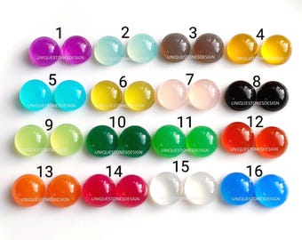 Mix Chalcedony Cabochon Gemstones, Round Flat Bottom (3-20 MM)