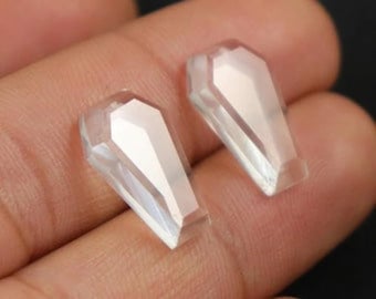 クリスタルクォーツ（棺型）宝石：AAA+品質、トップカット（17×10～10×7mm）