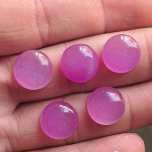 Lavender Chalcedony Cabochon Gemstones, Round Flat Bottom (3-20 MM)