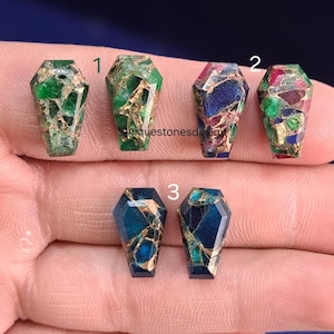Natural Mix Turquoise Gemstones Coffin Shape Approx. 17X10 MM Top Tablet Cut Flat Bottom High Polished Gemstone Item Use for Jewelry