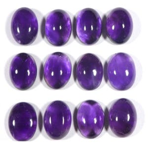 Améthyste africaine 8 x 6 mm à 22 x 16 mm ovale en gros lot cabochon à fond plat fabrication de bijoux pierres précieuses en vrac améthyste naturelle cabochon lisse