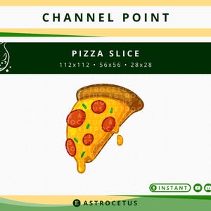 Rebanada de pizza colorida y adorable: suscriptor, lealtad, puntos de canal, emoticones - Twitch / Discord / YouTube