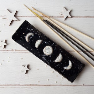Moon phase incense holder Ceramic incense burner Yoga gifts for her