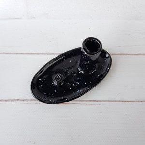 Ceramic black incense stick holder Pottery incense burner Aromatherapy gift Stress relief gift image 3