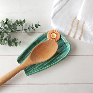 Ceramic cactus spoon rest Cacti spoon holder for table Kitchen accessories Nature decor