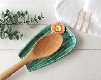 Ceramic cactus spoon rest Cacti spoon holder for table Kitchen accessories Nature decor