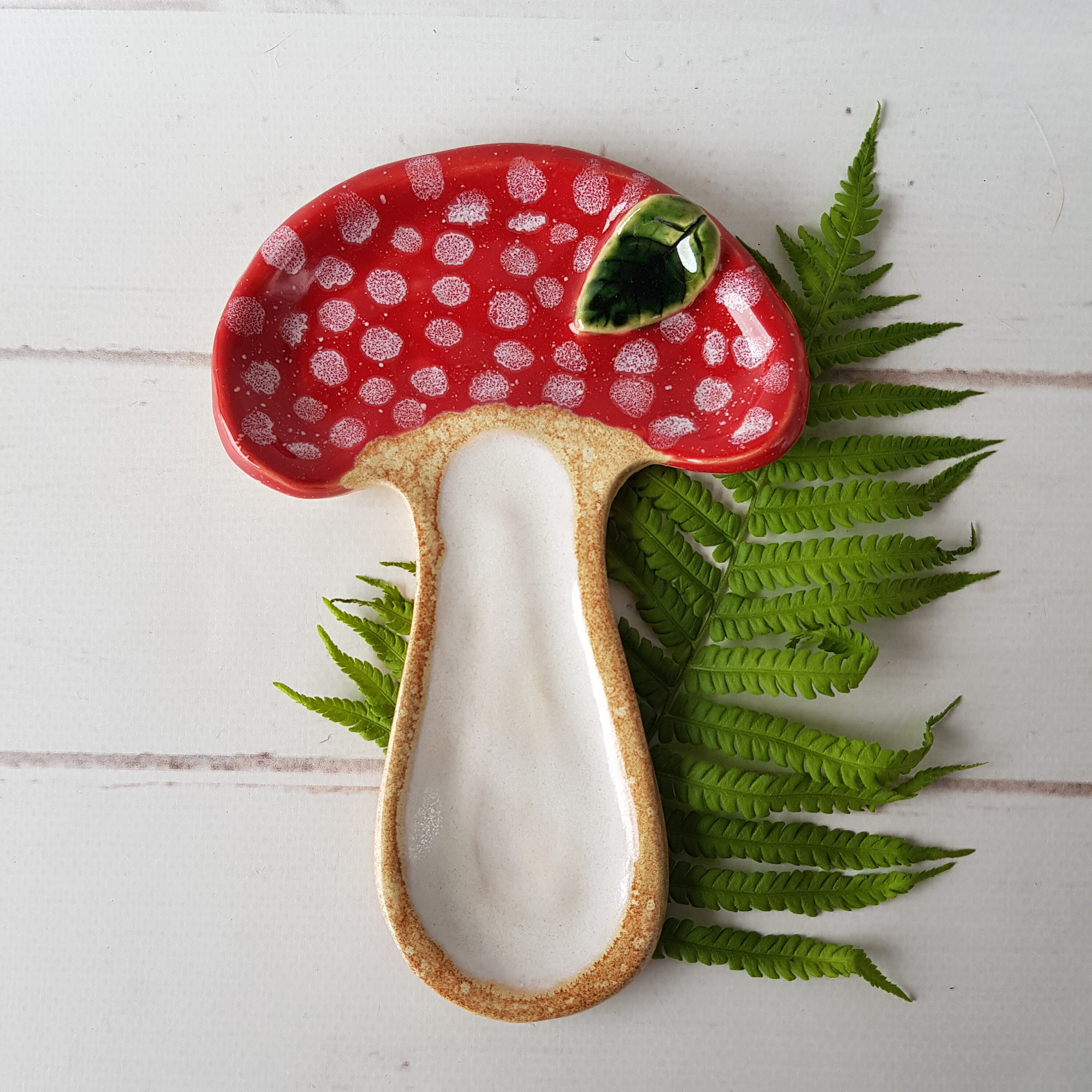 Amanita Muscaria Mushroom Spoon Rest Ceramic Utensil Holder Mushroom Lover  Gift 