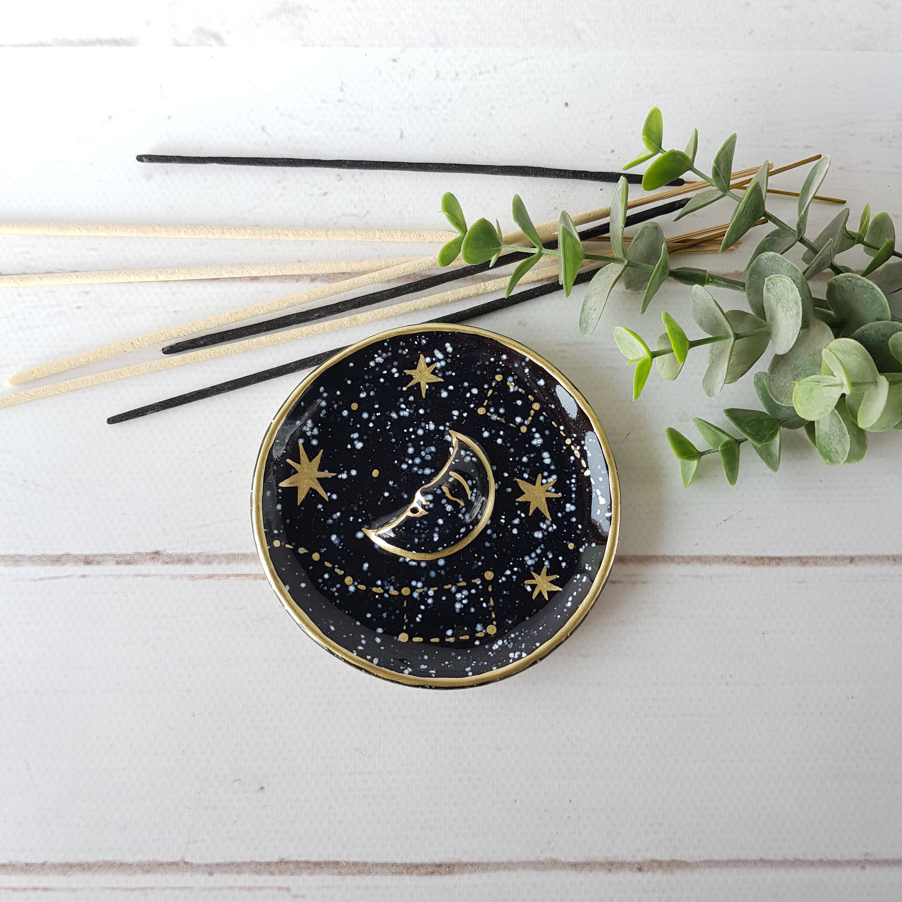 Moon Incense Holder Round Ceramic Incense Burner Incense Stick Etsy