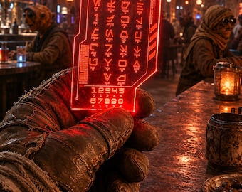 ILLUMINATED Star Wars Galaxy's Edge Inspired Aurebesh Translator Card