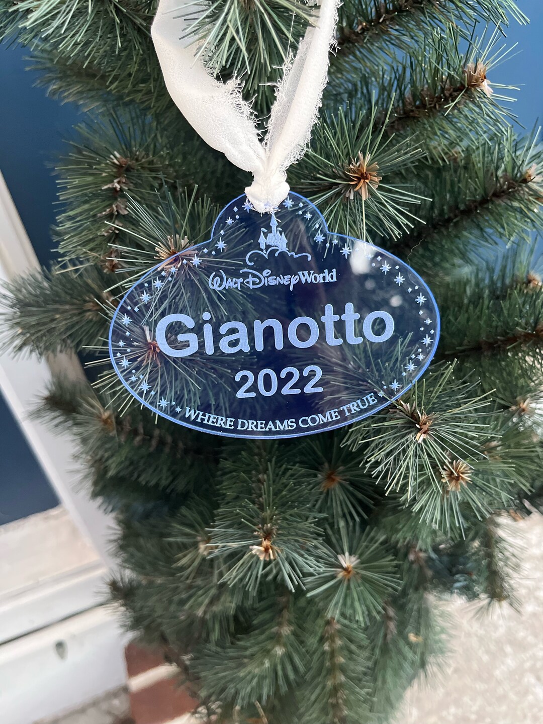 Custom Disney Nametag Ornament Etsy