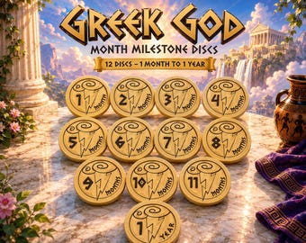 Hercules-Inspired Greek God Baby Monthly Milestone Set – 1 Month to 1 Year