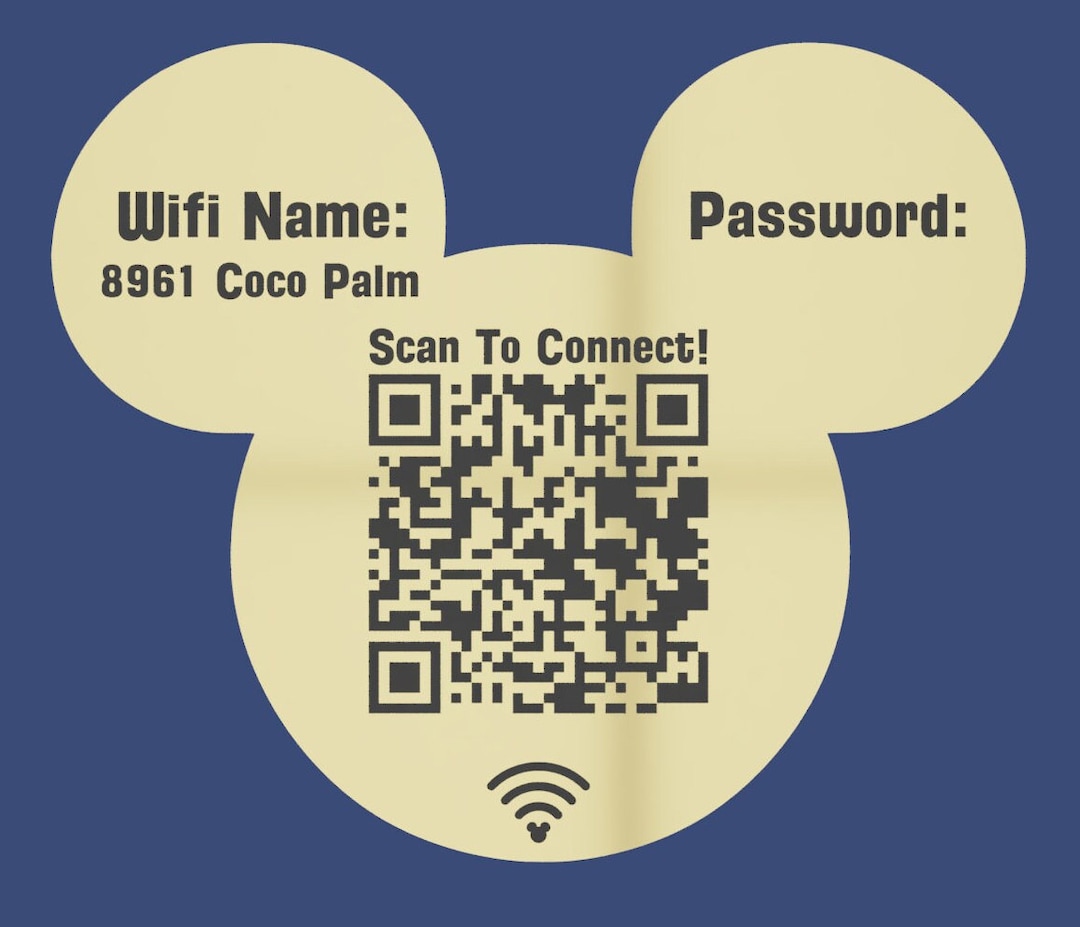 Wifi QR Code Disney Inspired Sign Etsy