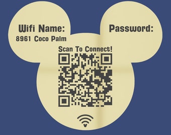 Wi-Fi QR Code Disney Inspired Sign