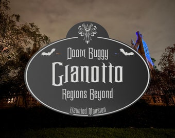 Custom Disney Doom Buggy Name Tag Stroller Sign