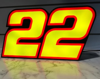 Boîte lumineuse LED Joey Logano #22 inspirée de NASCAR