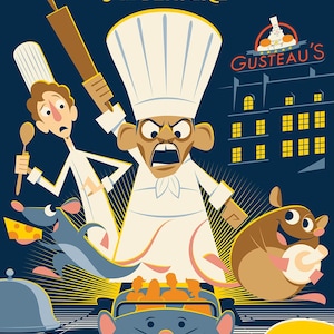 Póster de colección de Ratatouille de Disney Epcot (28 x 40 cm), B2G1F