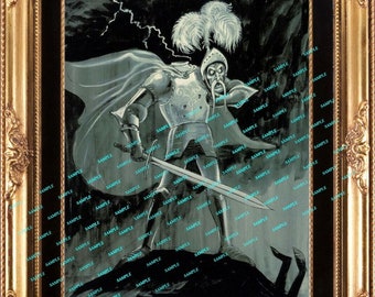 Disney Haunted Mansion Ghostly Knight 11" x 12.75" Collector's Poster B2G1F