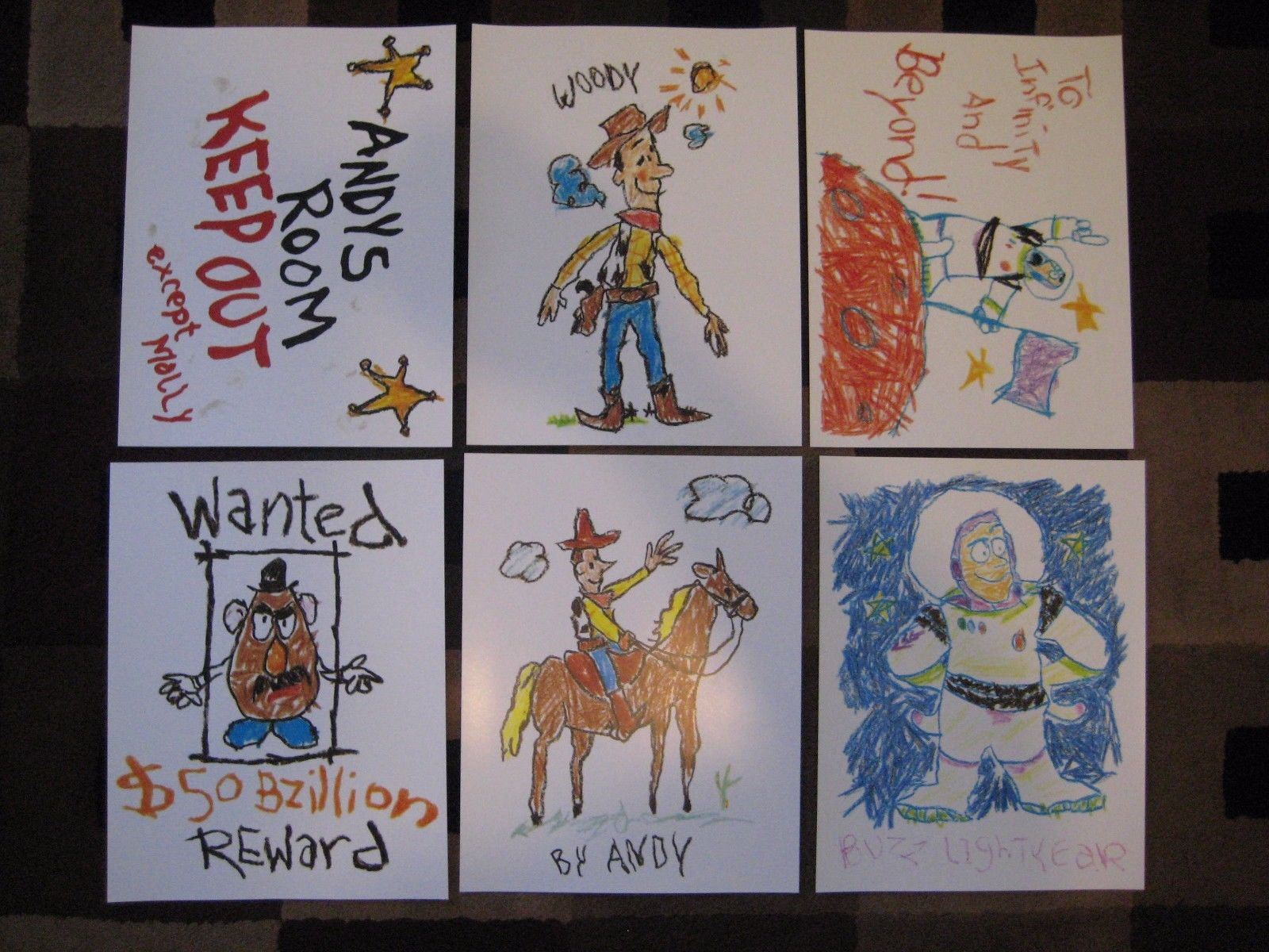 Toy Story Andy's Room Drawings x 11 - Etsy España Toy Story Andy's Room Drawings x 11 - Etsy España