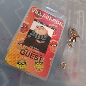 minions - Felonious Gru - Custom Made - Villain Con - I.D. Badge - Cosplay