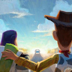 Disney Pixar Toy Story Buzz & Woody Painting 11" x 17" Collector's Movie Poster