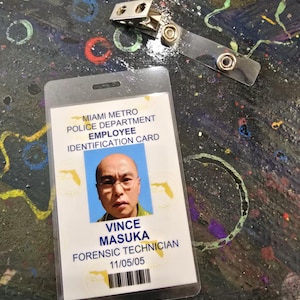 Dexter TV Series Vince Masuka Miami Metro Laminate I.D. Badge Cosplay Prop